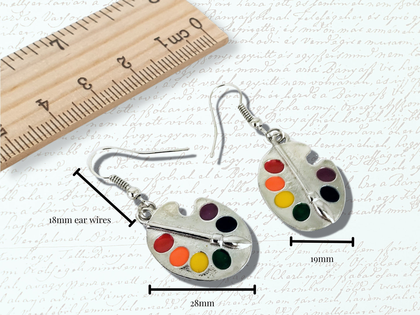 Paint Palette Earrings - Silver