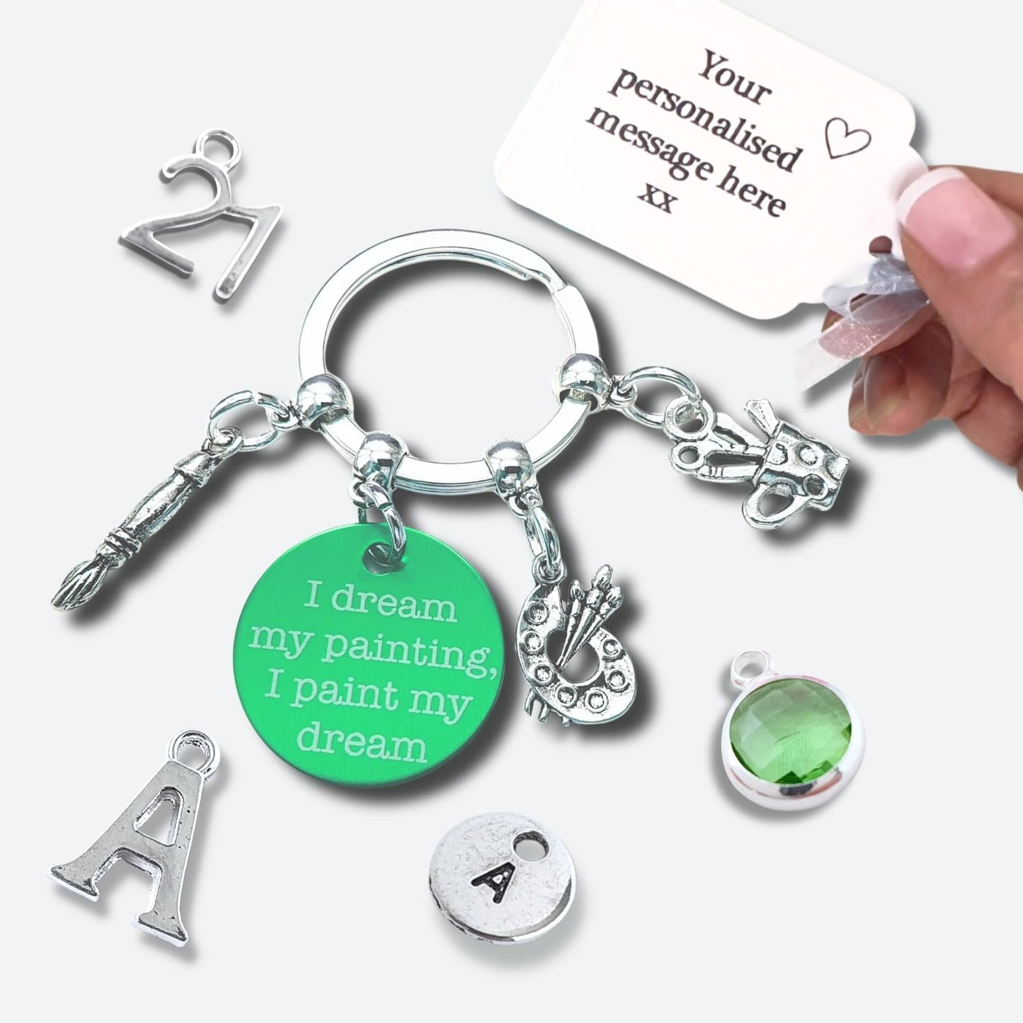 Engraved Artist Keyring - Silver