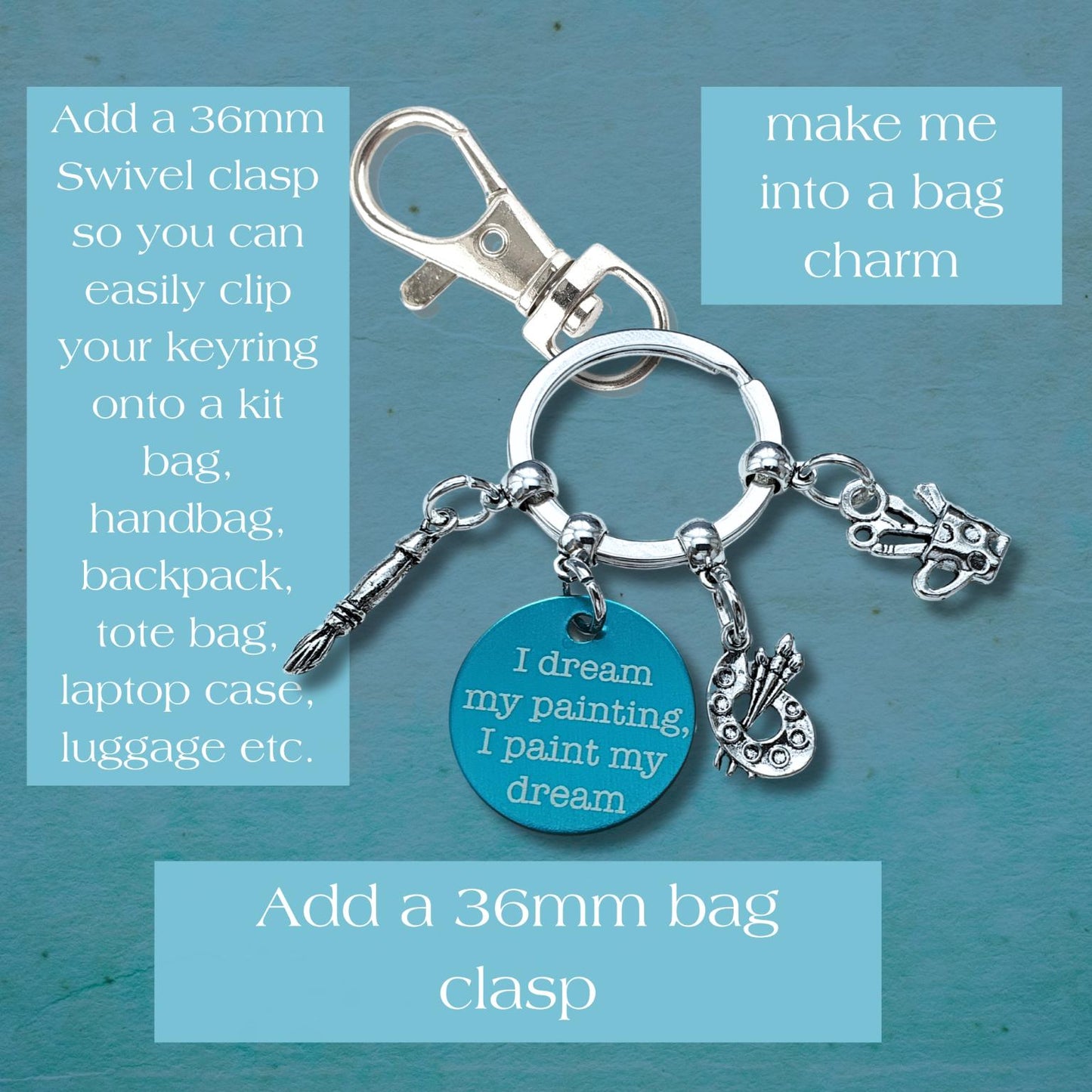 Engraved Artist Keyring - Silver