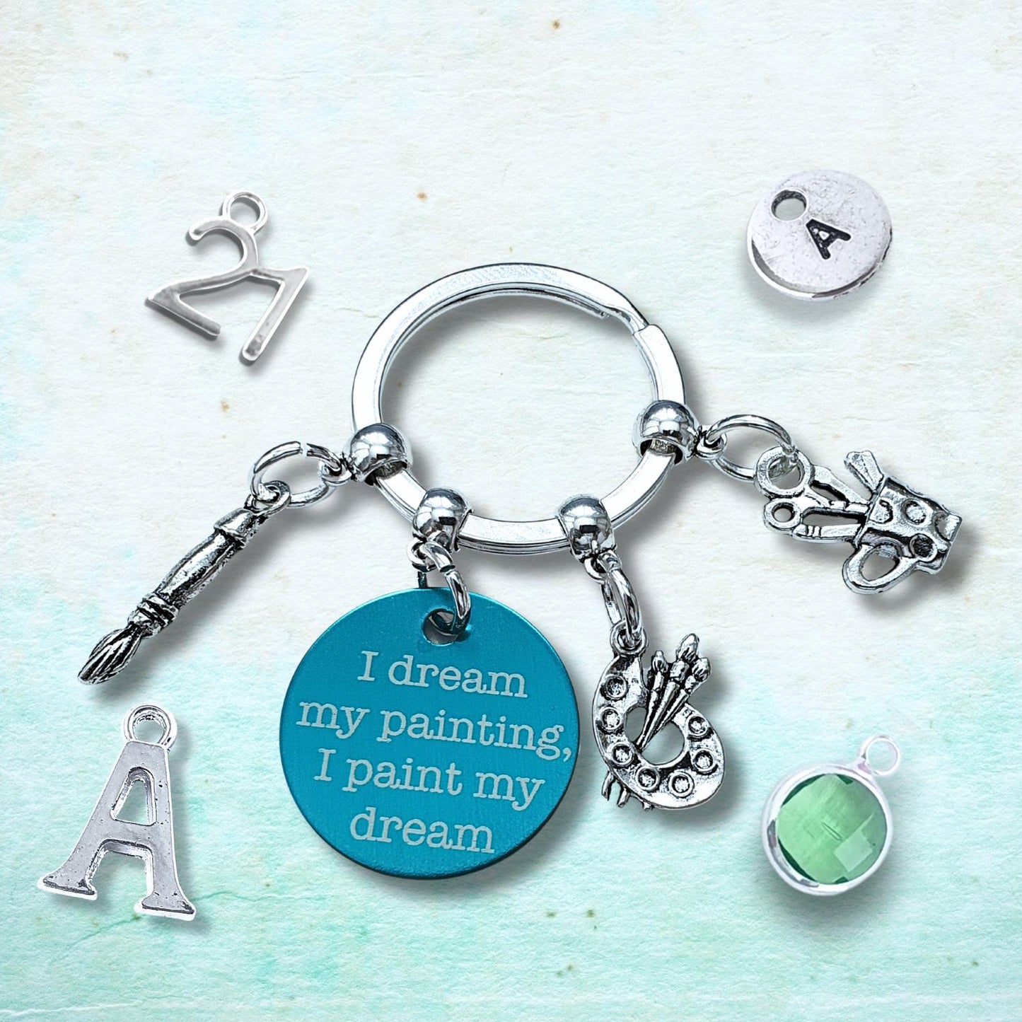 Engraved Artist Keyring - Silver