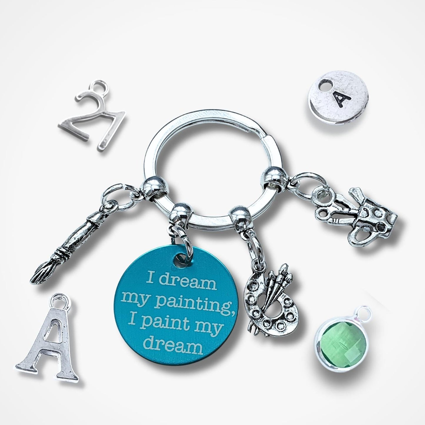 Engraved Artist Keyring - Silver