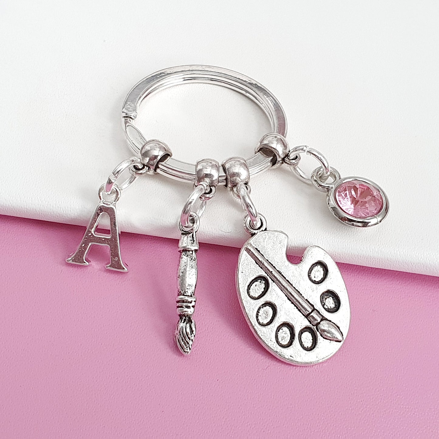 Artist Keyring ~ Personalised Gift for Artist ~ Silver