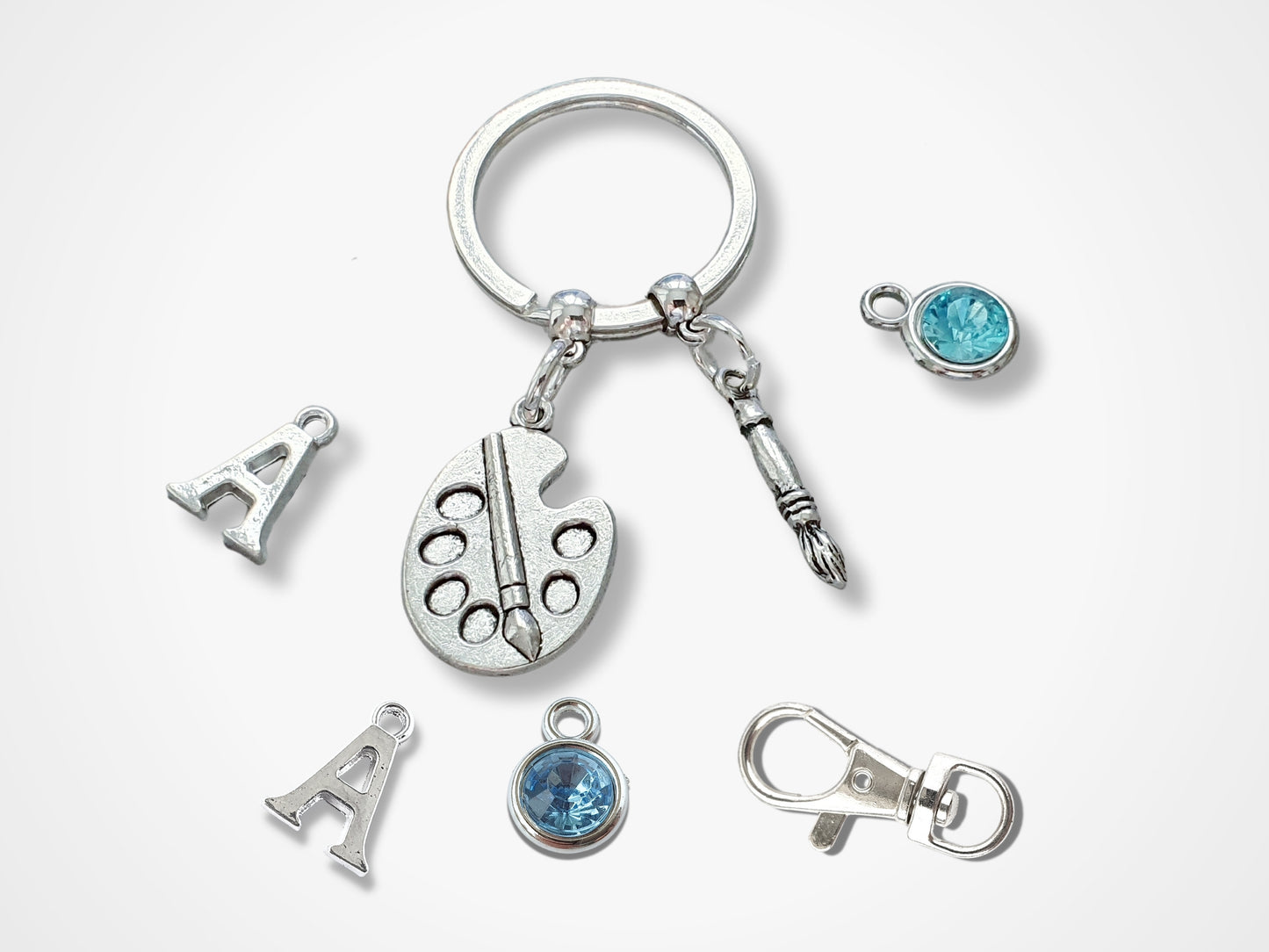 Artist Keyring ~ Personalised Gift for Artist ~ Silver