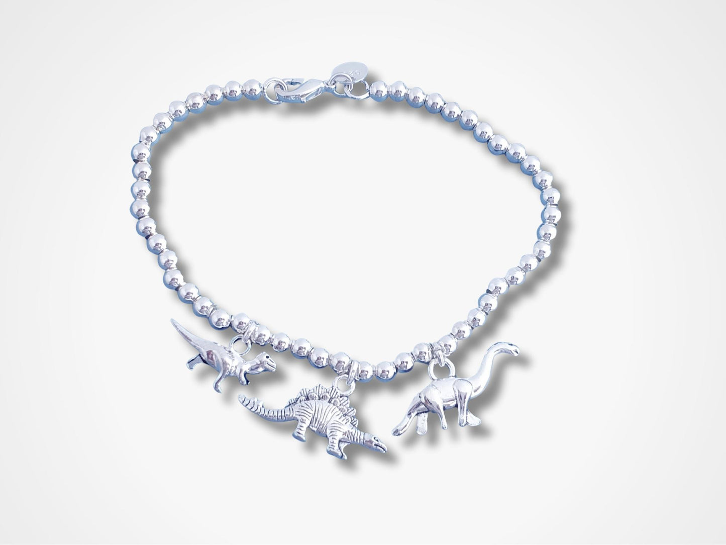 Dinosaur Bead Ball Bracelet - Sterling Silver