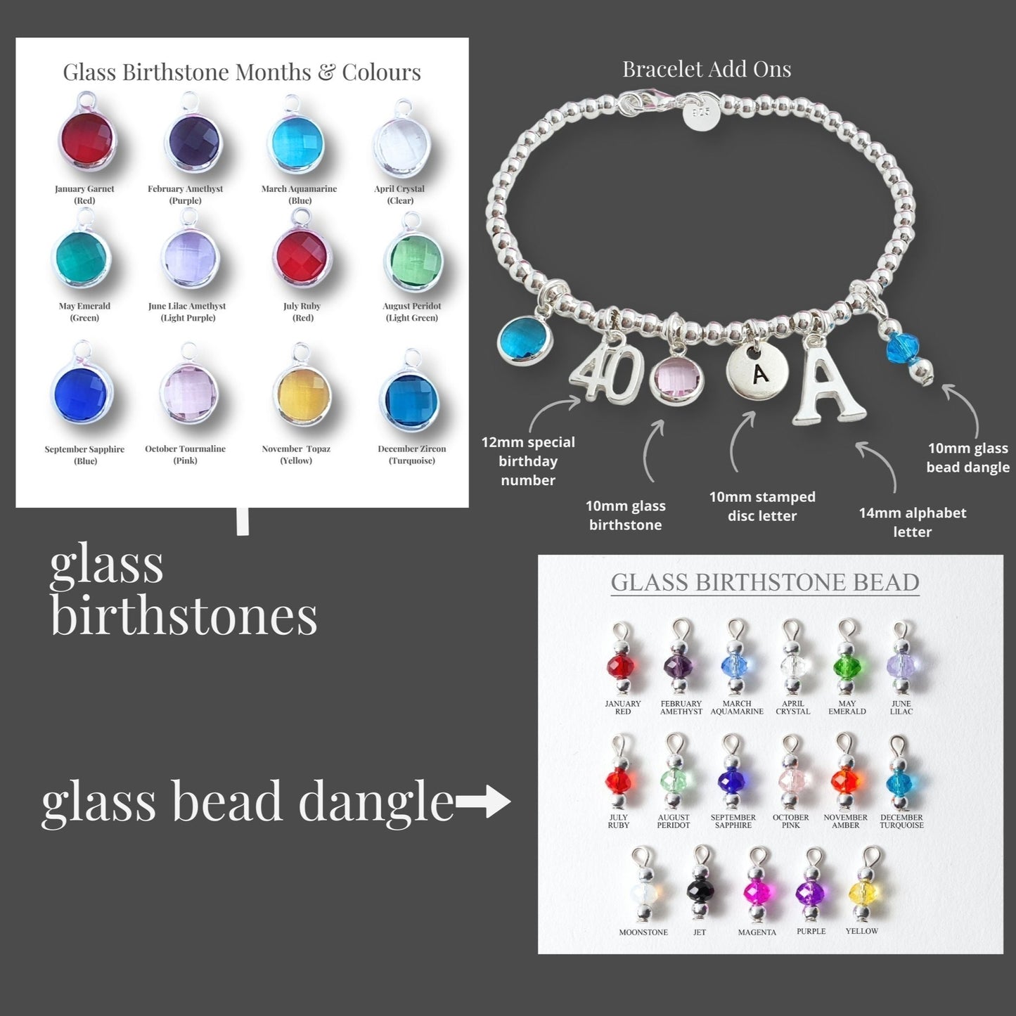 Labrador Bead Ball Bracelet - Sterling Silver