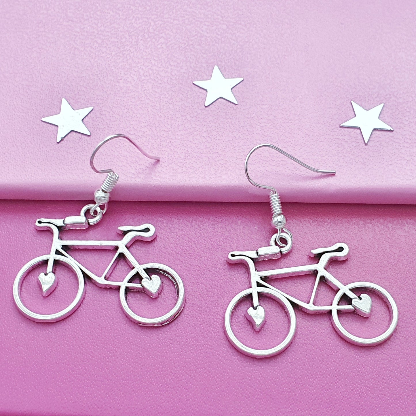 Bicycle Earrings - Silver