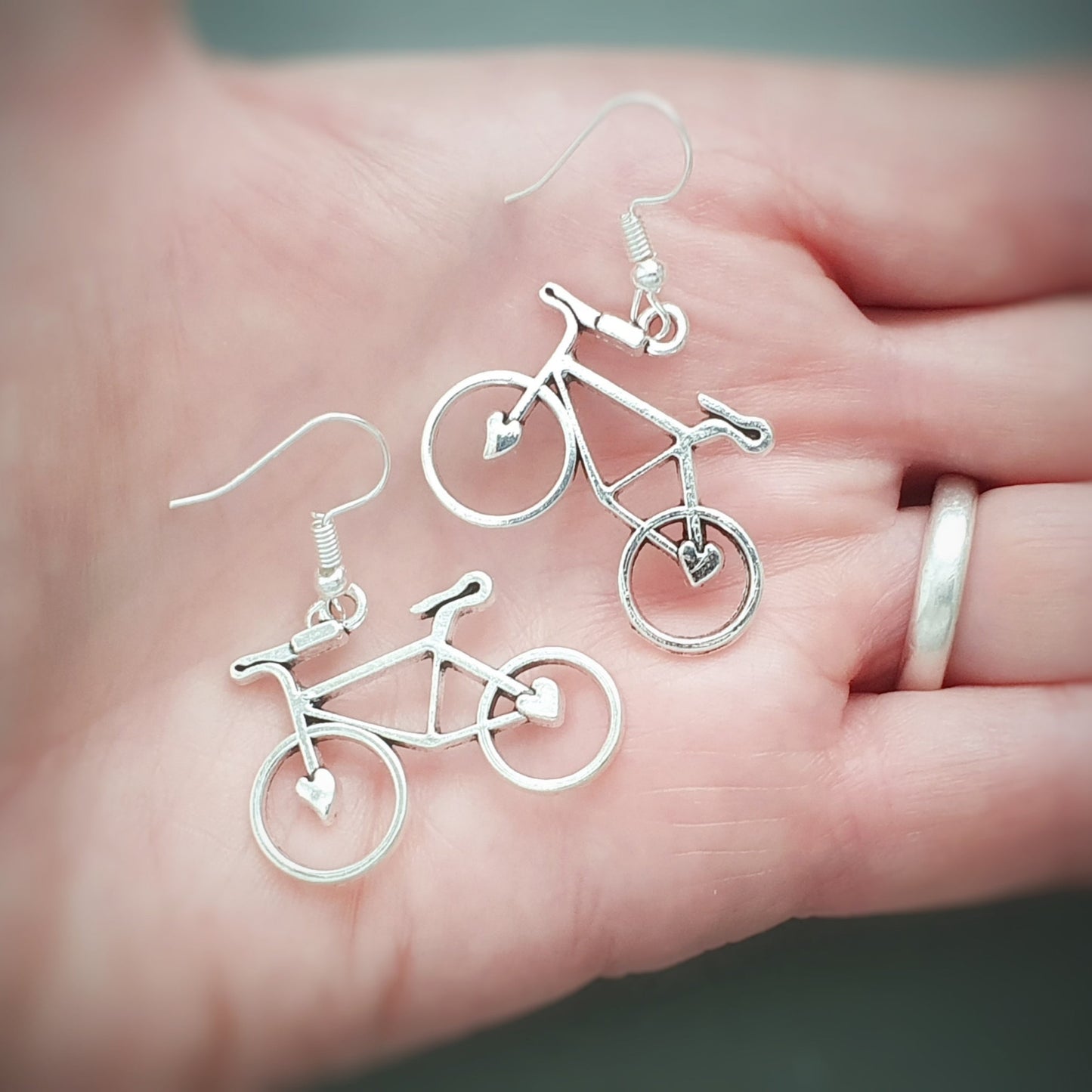 Bicycle Earrings - Silver