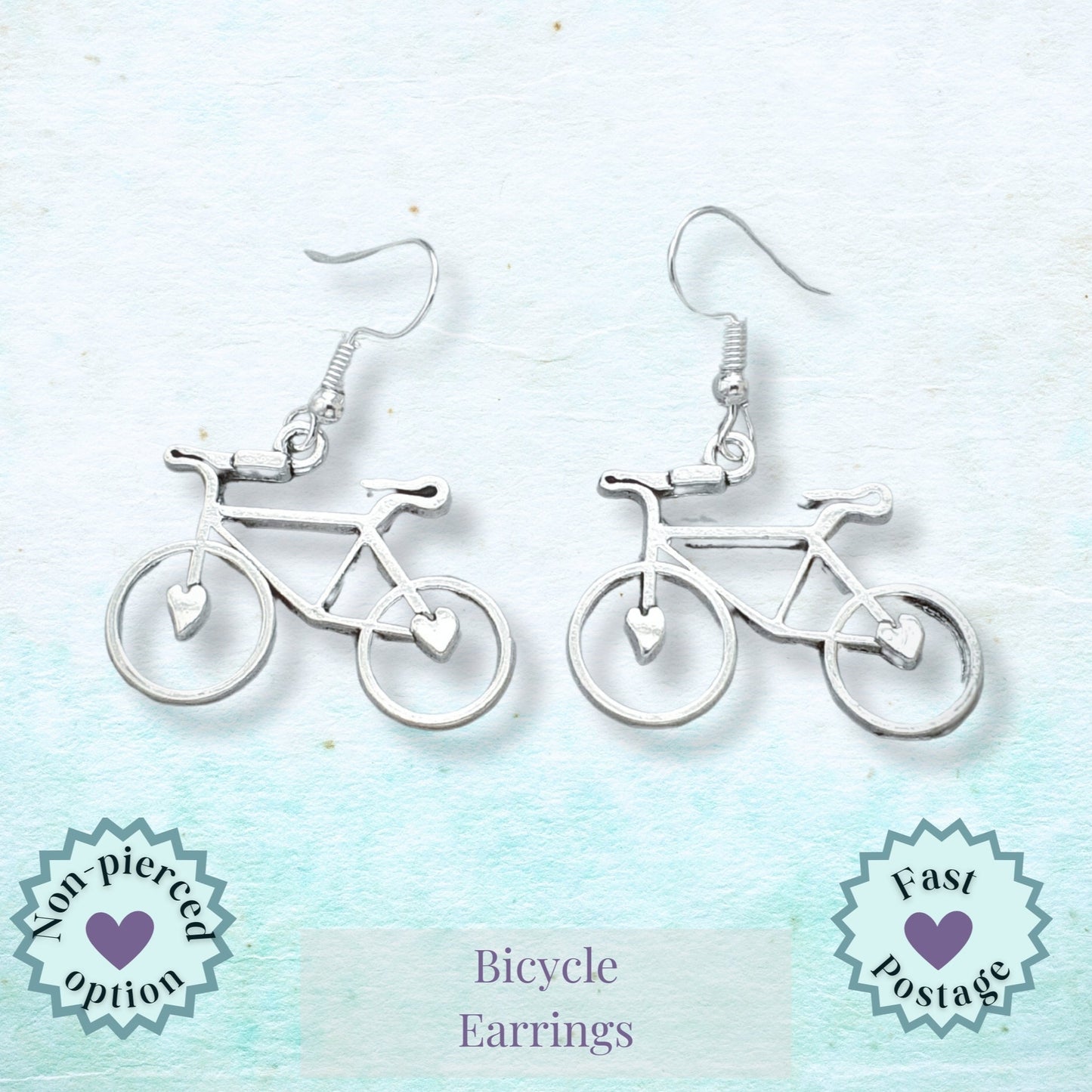 Bicycle Earrings - Silver