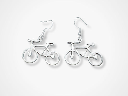 Bicycle Earrings - Silver