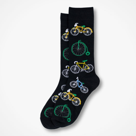 Penny Farthing Bicycle Socks - Black