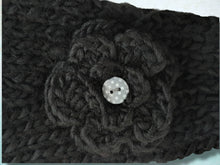 Load image into Gallery viewer, Knitted Flower Headband - Black
