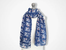 Load image into Gallery viewer, Happy Cats Scarf - Dark Blue
