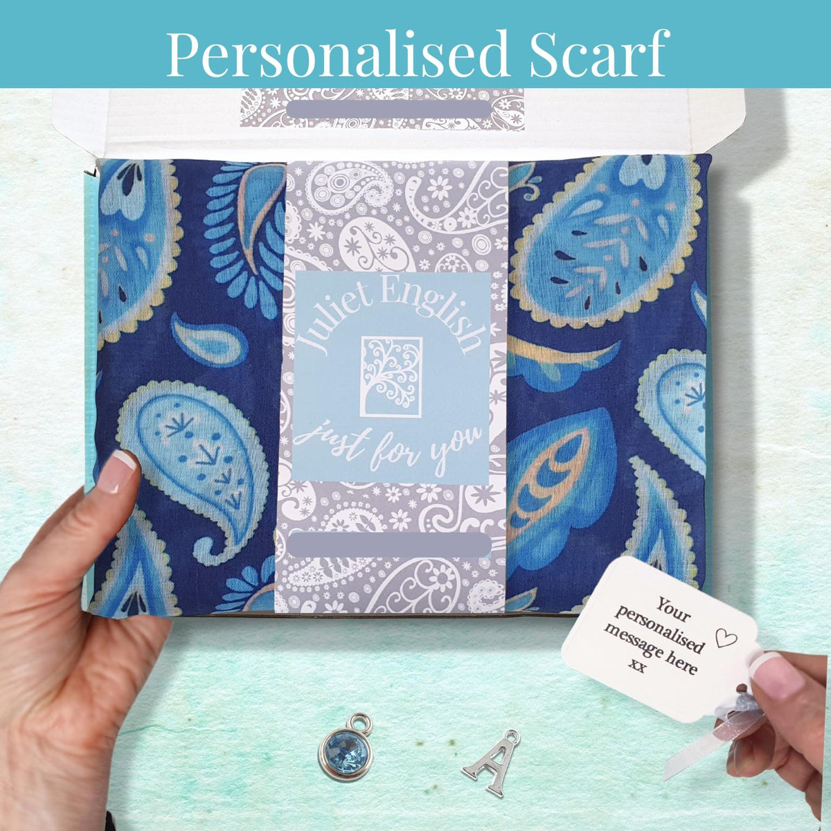 Paisley Print Scarf - Blue