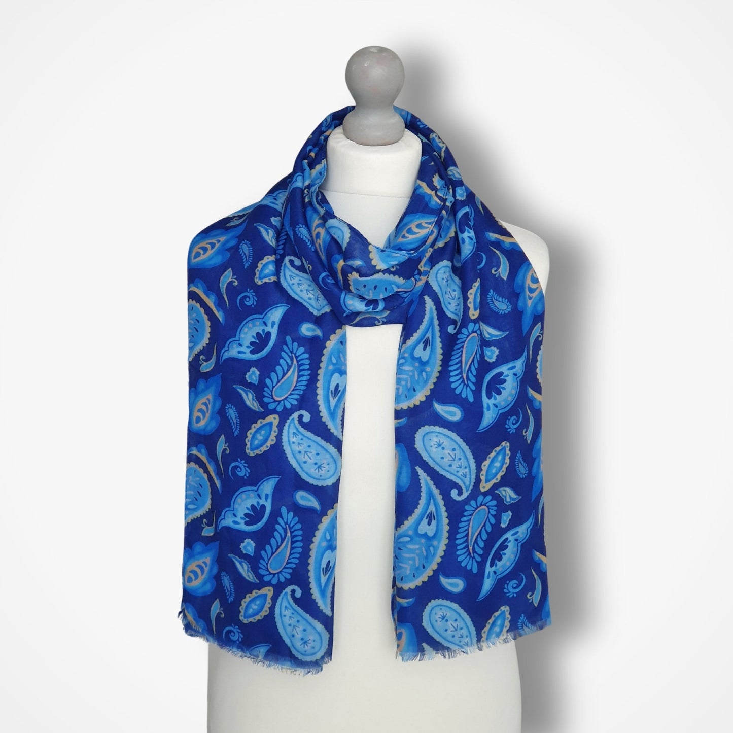 Paisley Print Scarf - Blue