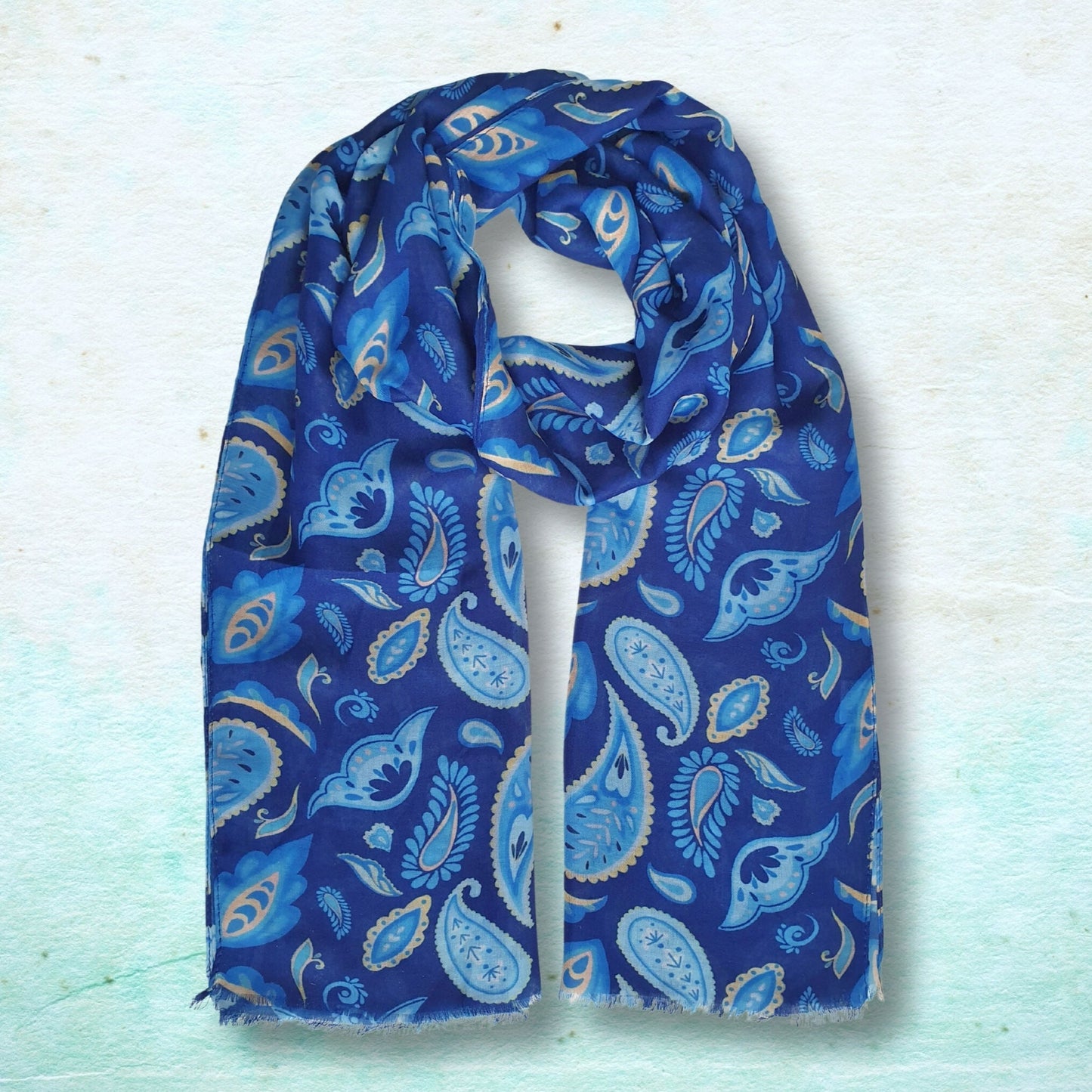 Paisley Print Scarf - Blue