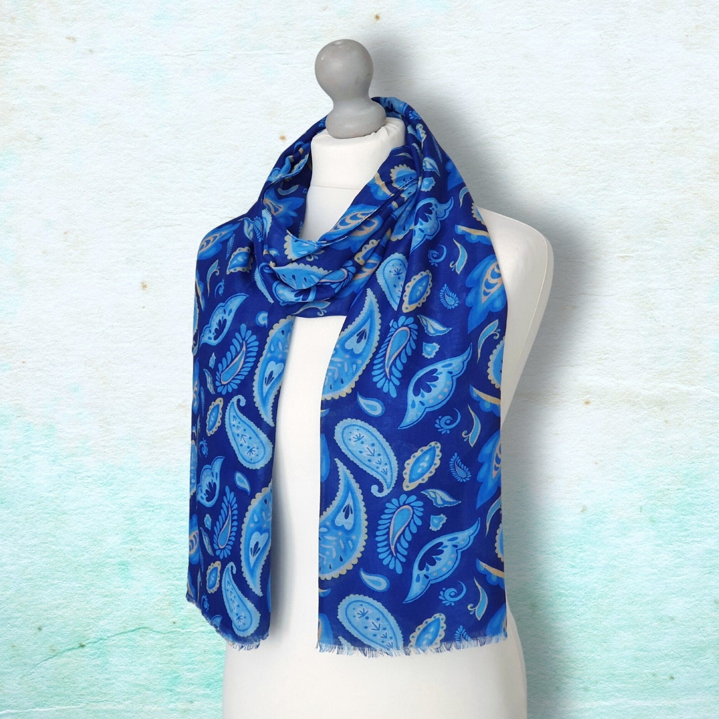 Paisley Print Scarf - Blue