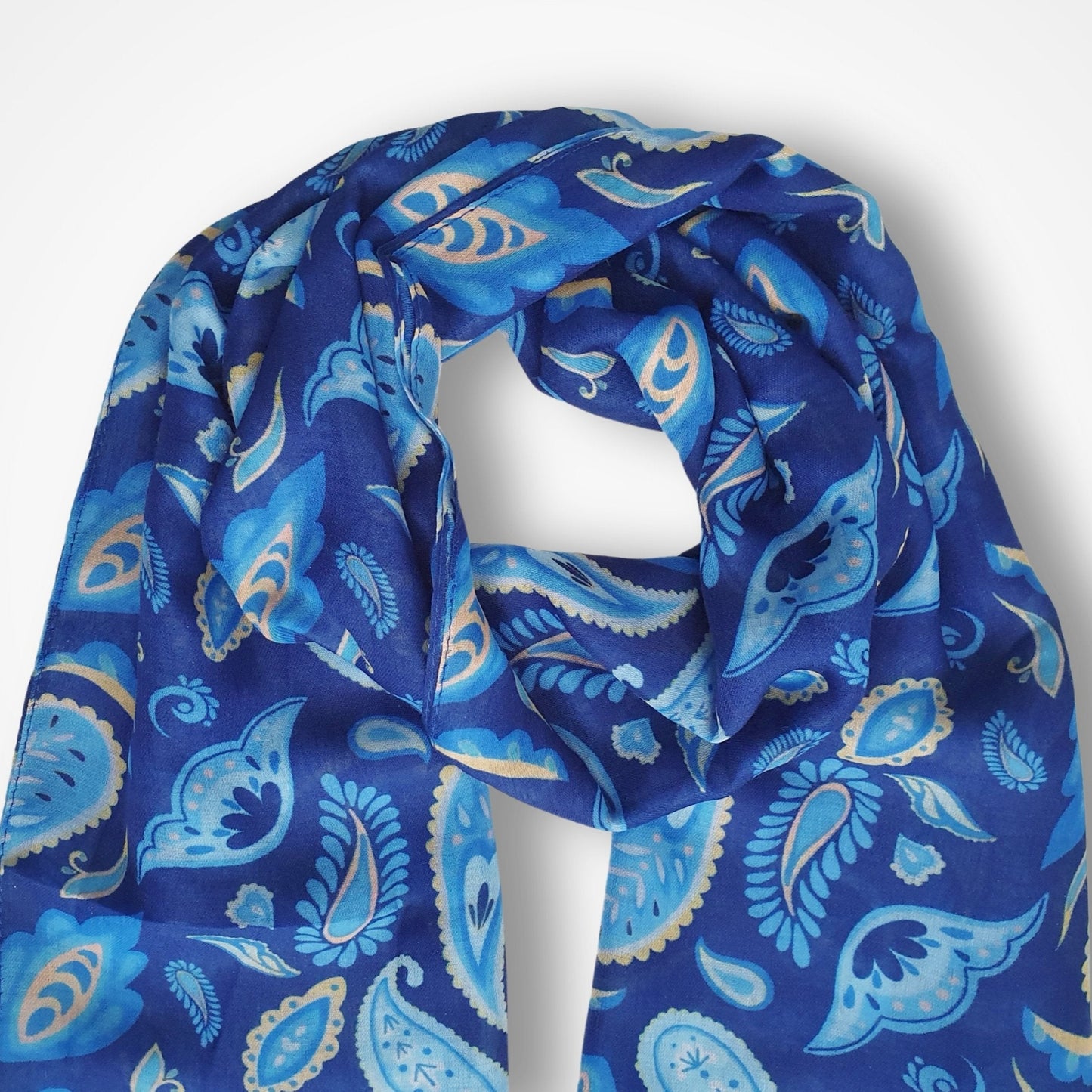 Paisley Print Scarf - Blue