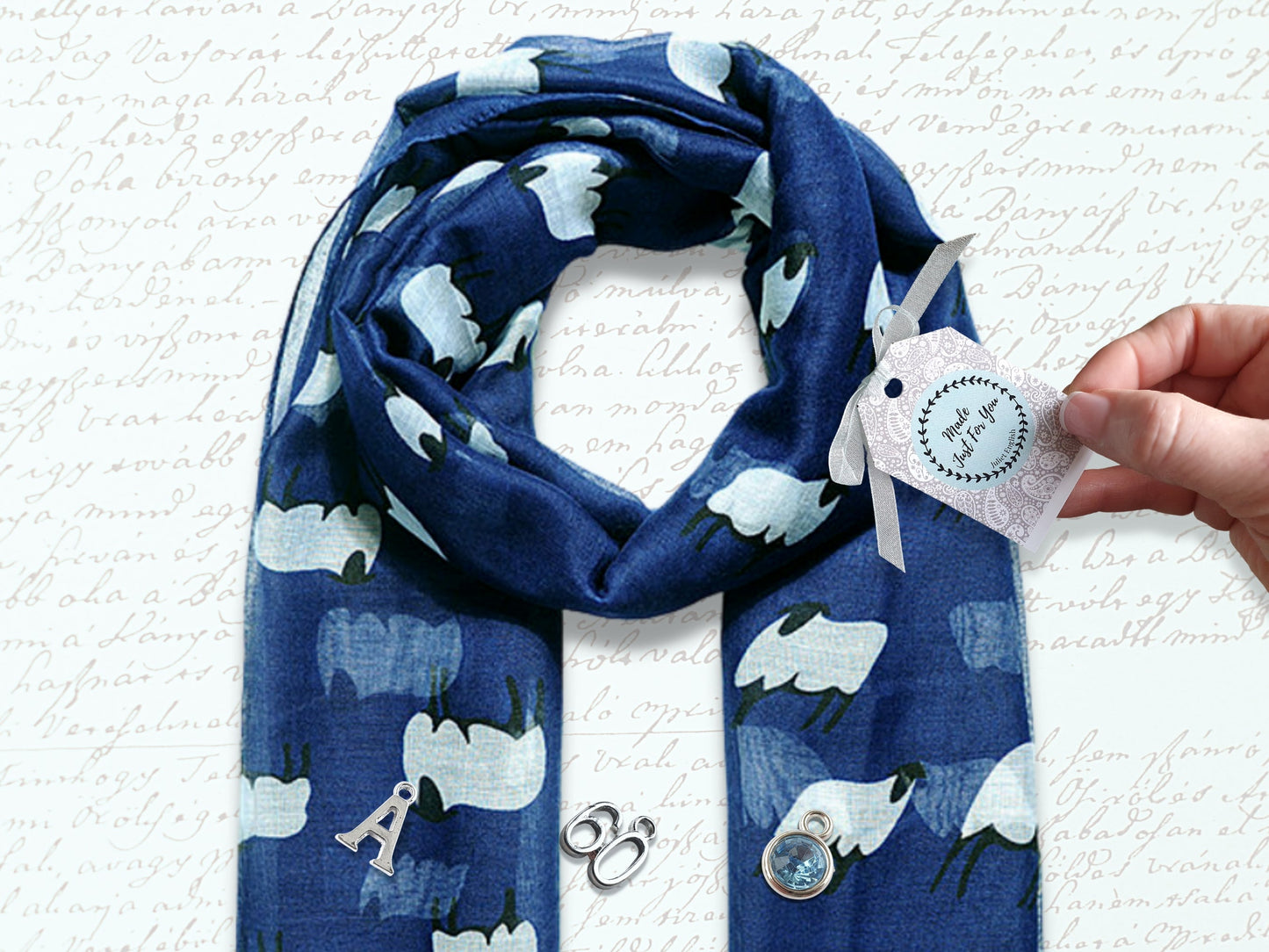 Sheep Scarf - Blue