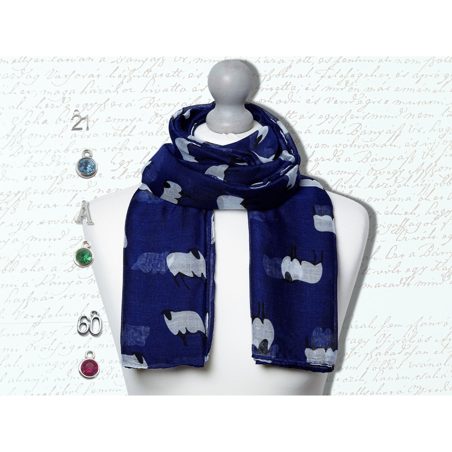 Sheep Scarf - Blue