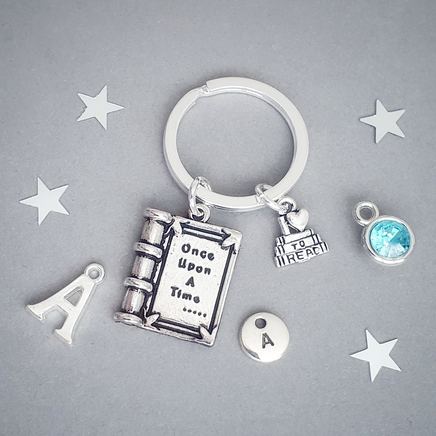 Book Lover's Keyring - Silver