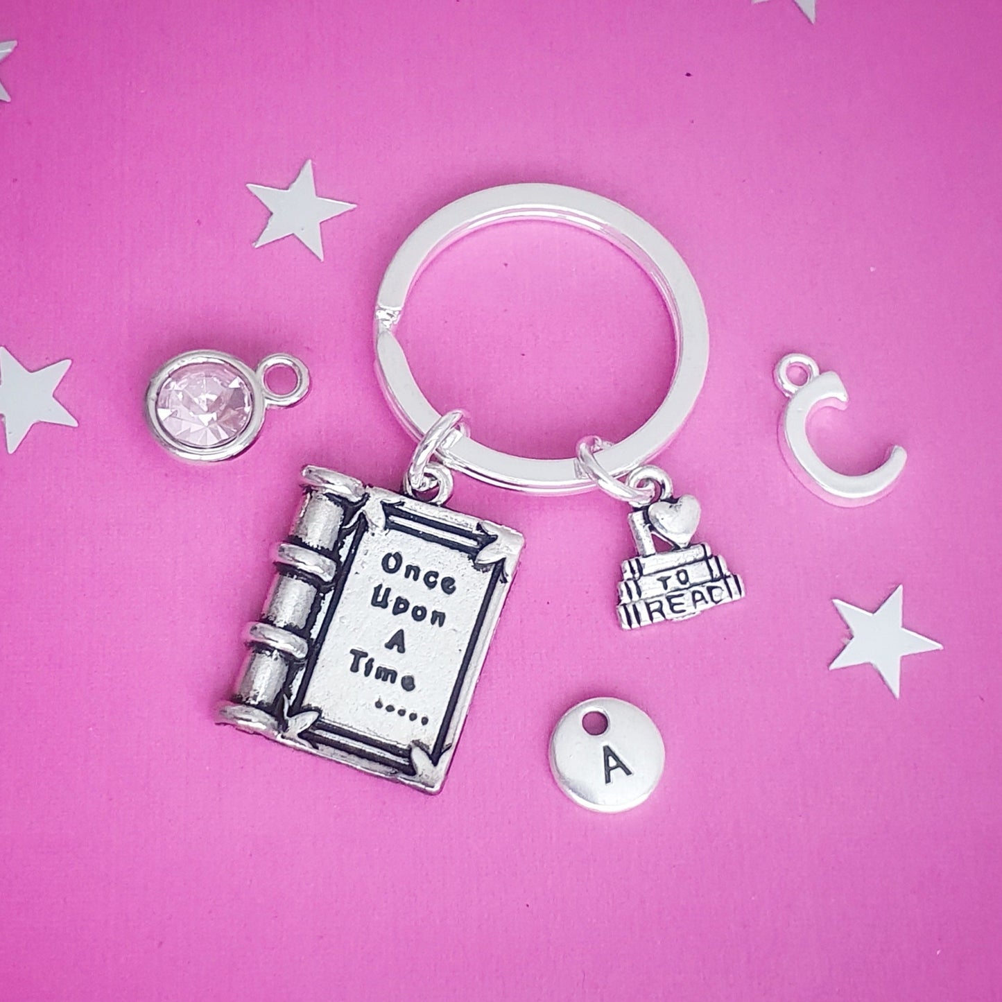 Book Lover's Keyring - Silver