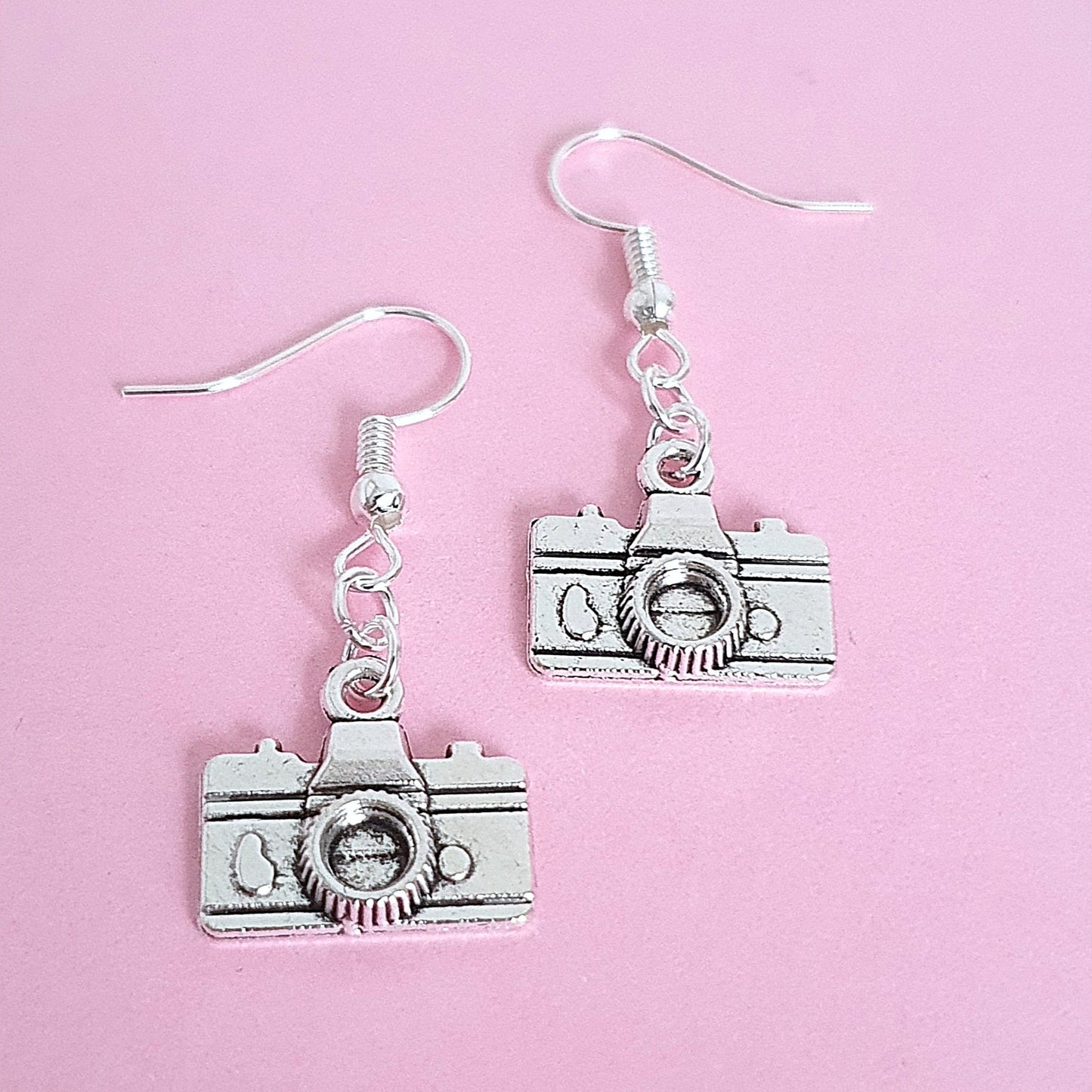 Camera Earrings - Silver