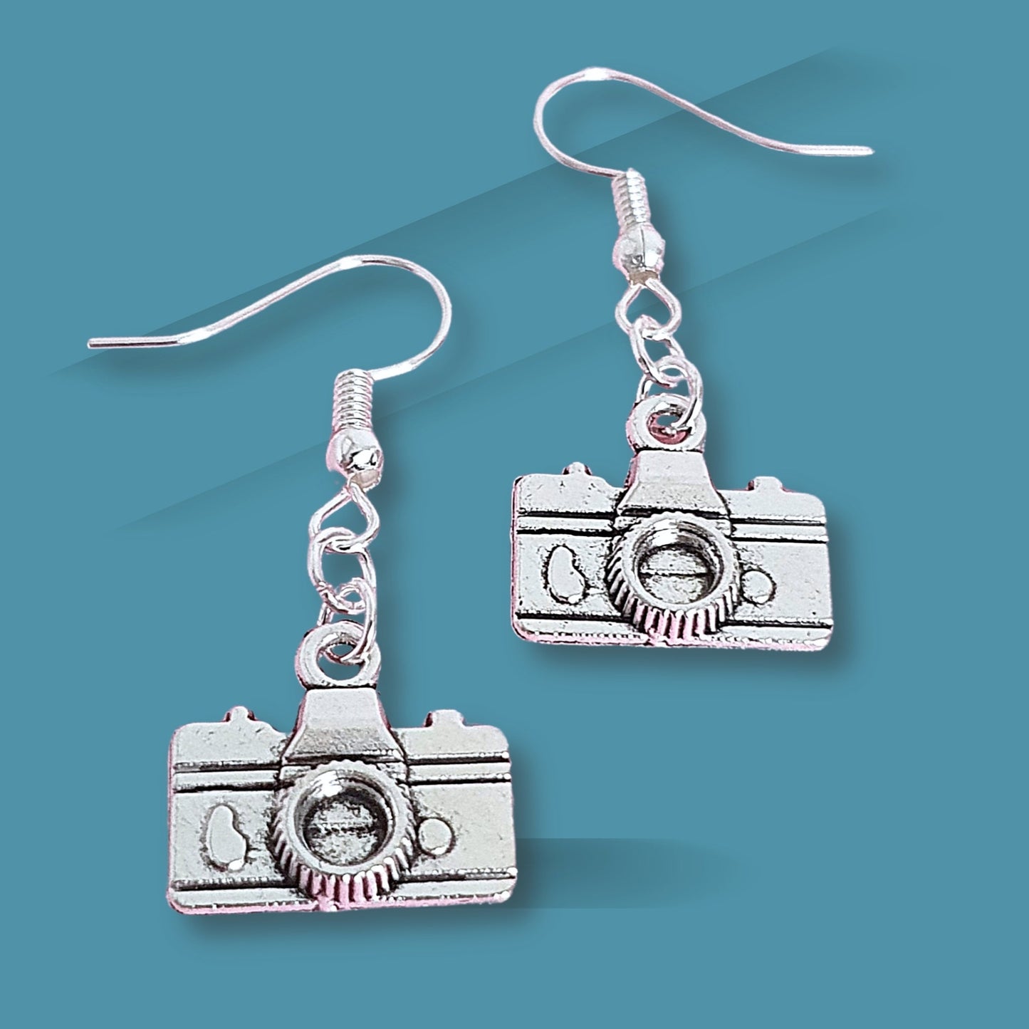 Camera Earrings - Silver