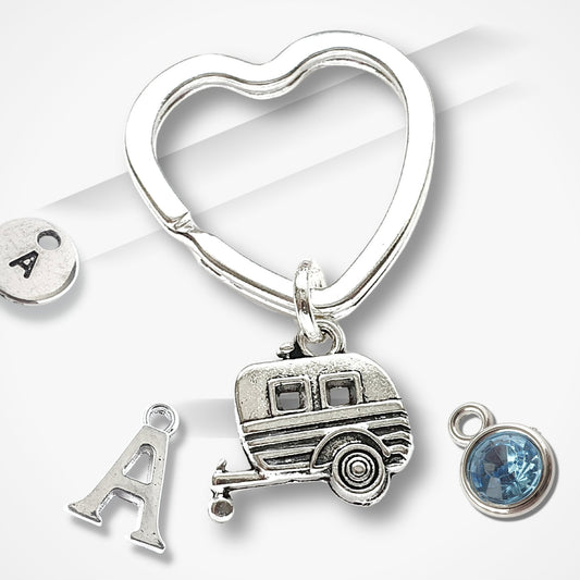 Caravan Keyring - Silver