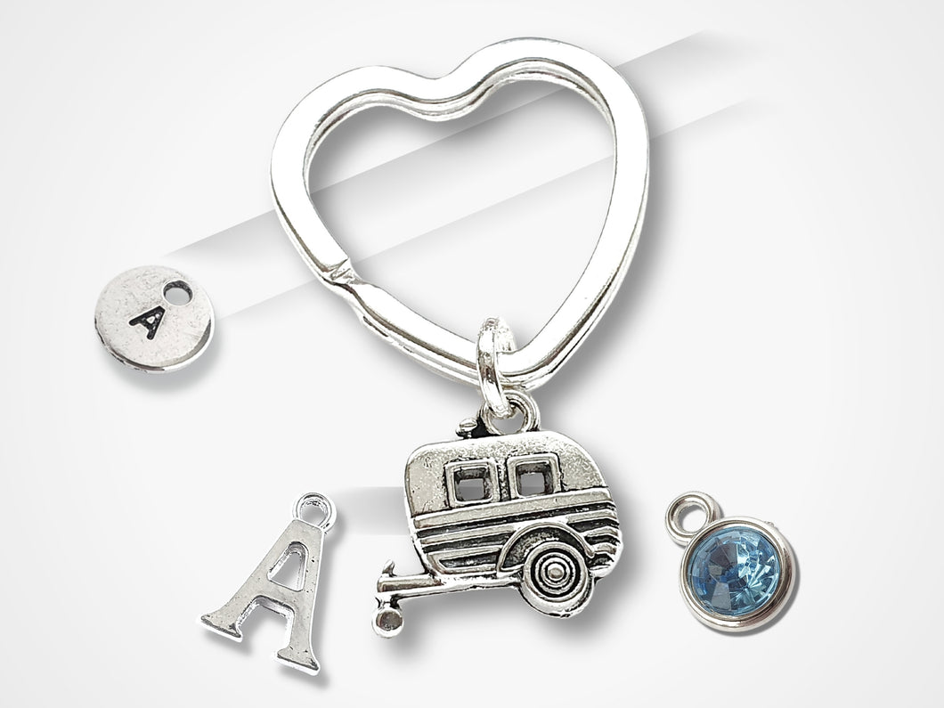 Caravan Keyring - Silver