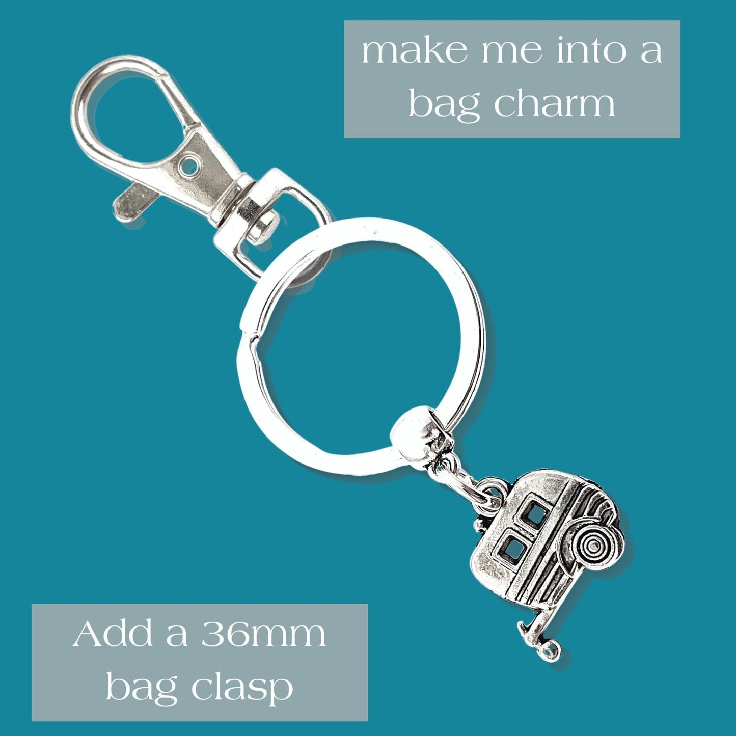Caravan Keyring - Silver