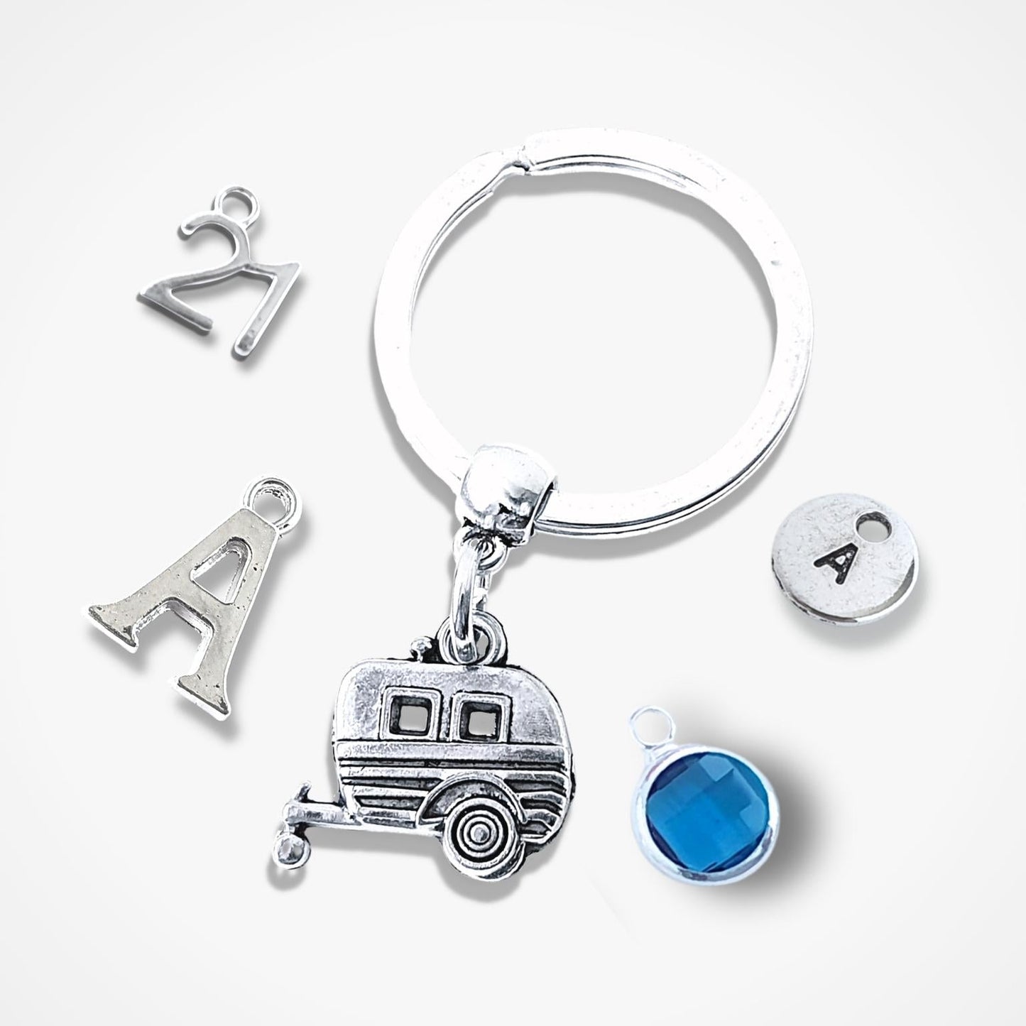 Caravan Keyring - Silver