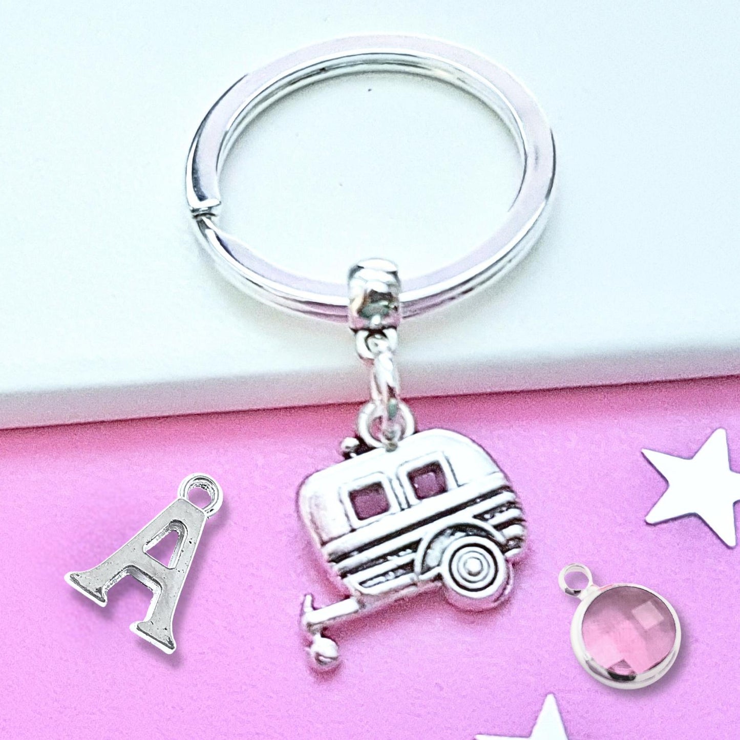 Caravan Keyring - Silver