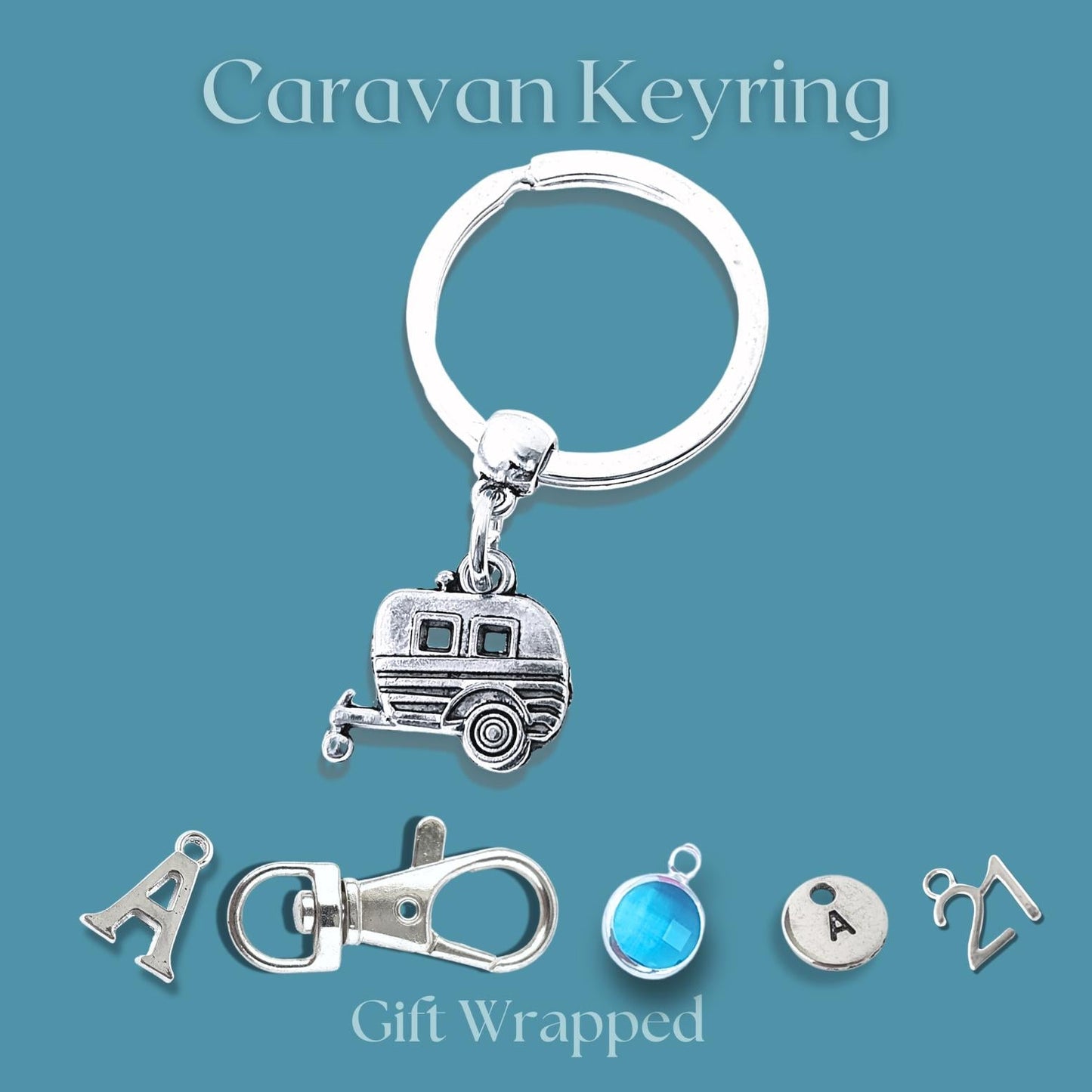Caravan Keyring - Silver