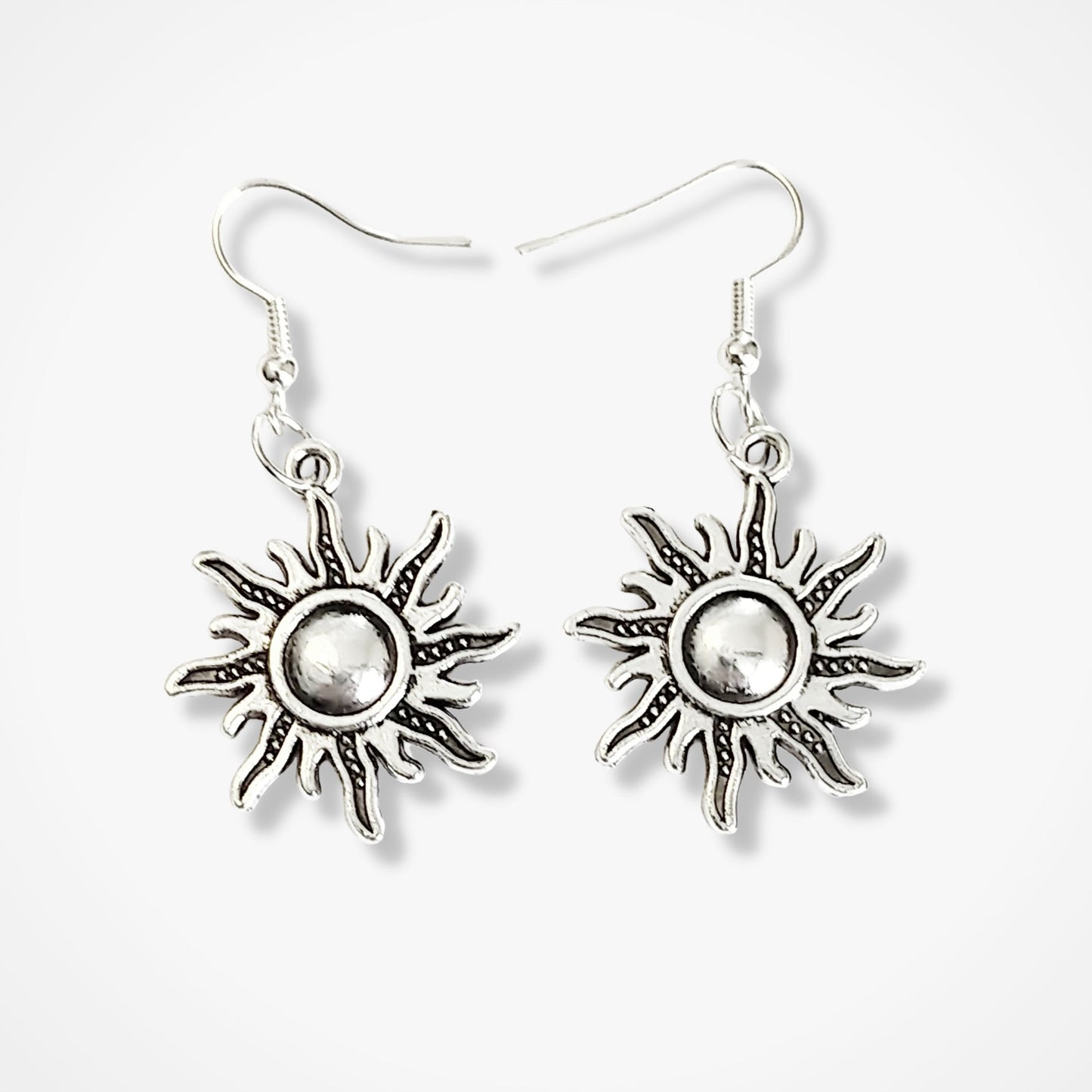 Celestial Sun Earrings - Silver