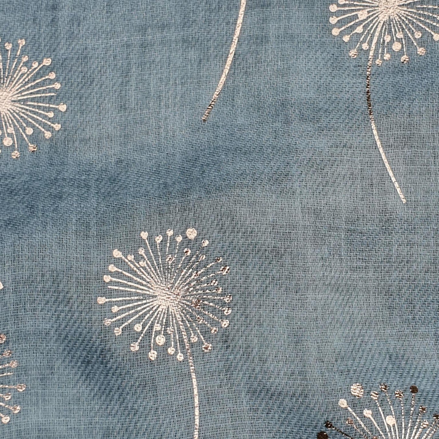 Foiled Dandelion Scarf - Duck Egg and Rose Gold Foil