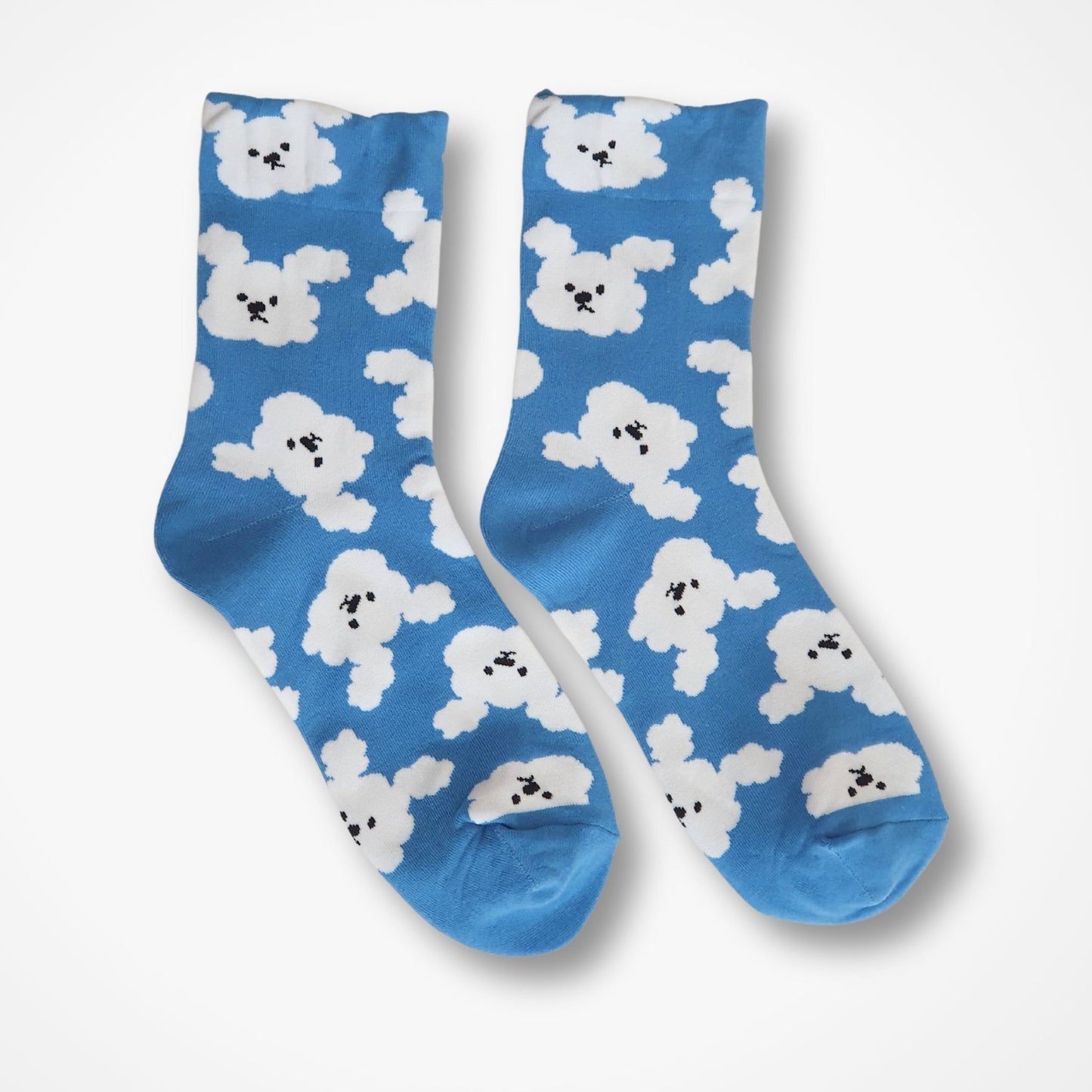 Cute Cloud Dog Socks - Blue