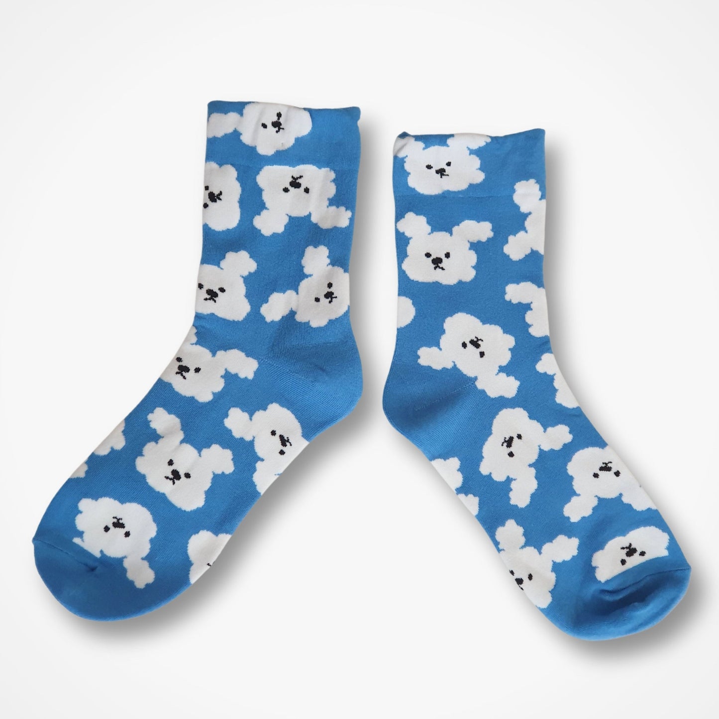 Cute Cloud Dog Socks - Blue