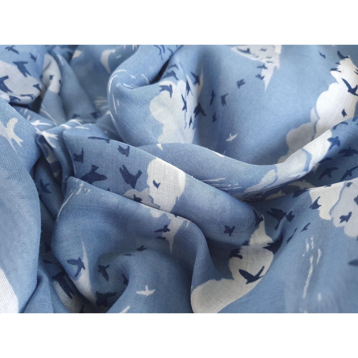 Birds in the Sky Scarf - Blue