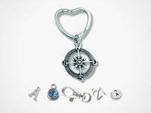 Load image into Gallery viewer, Compass Keyring - Silver

