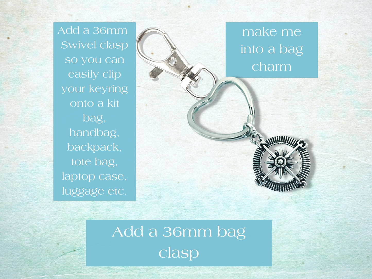 Compass Keyring - Silver