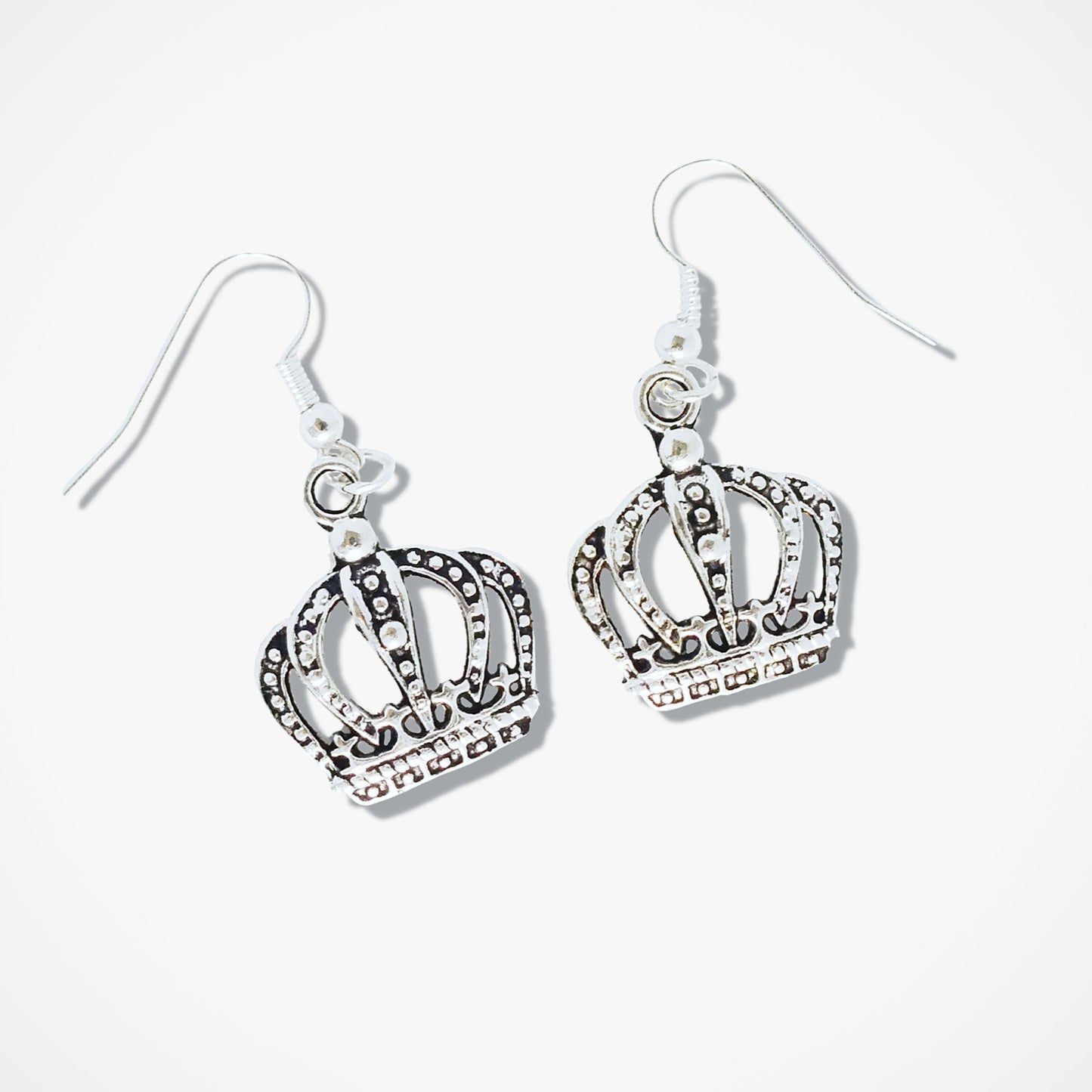 Crown Earrings - Silver