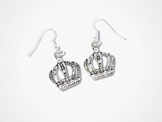 Crown Earrings - Silver