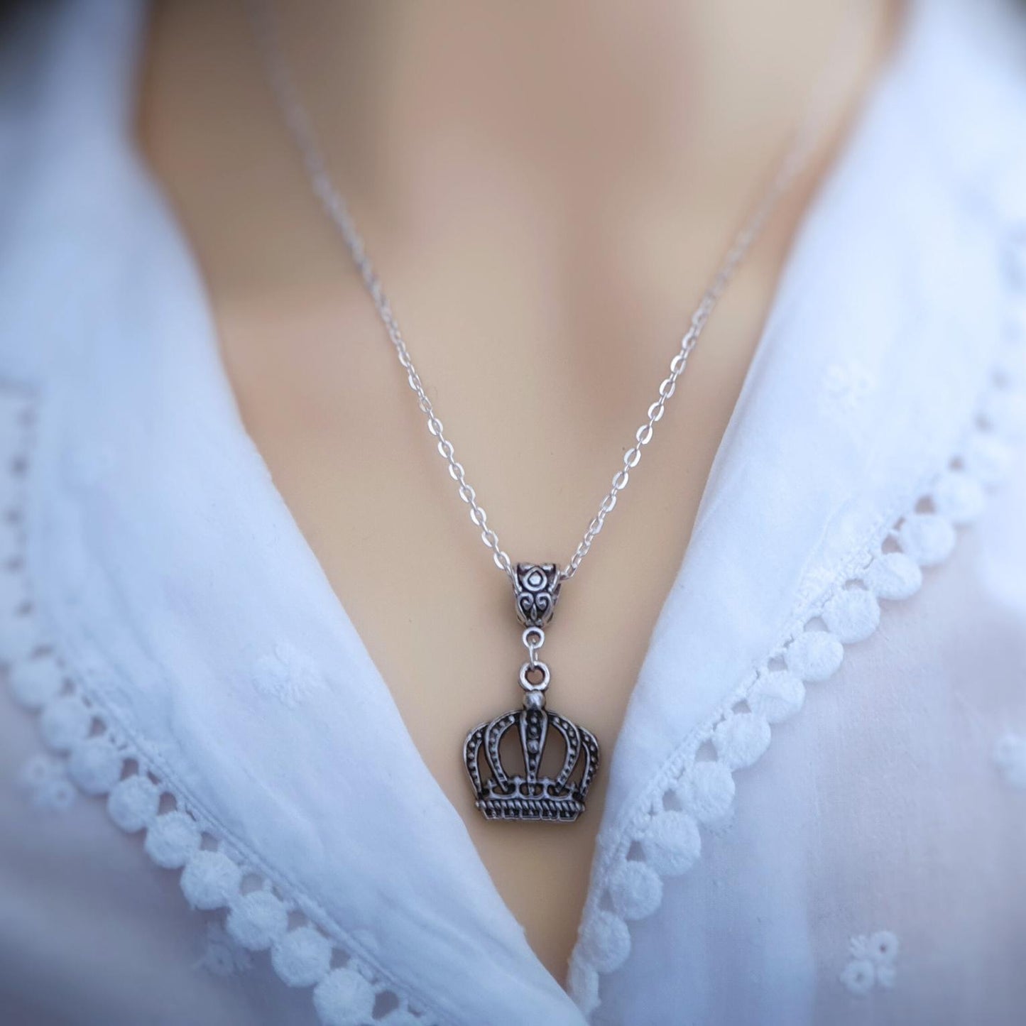 Crown Necklace - Personalise with birthstone and letters