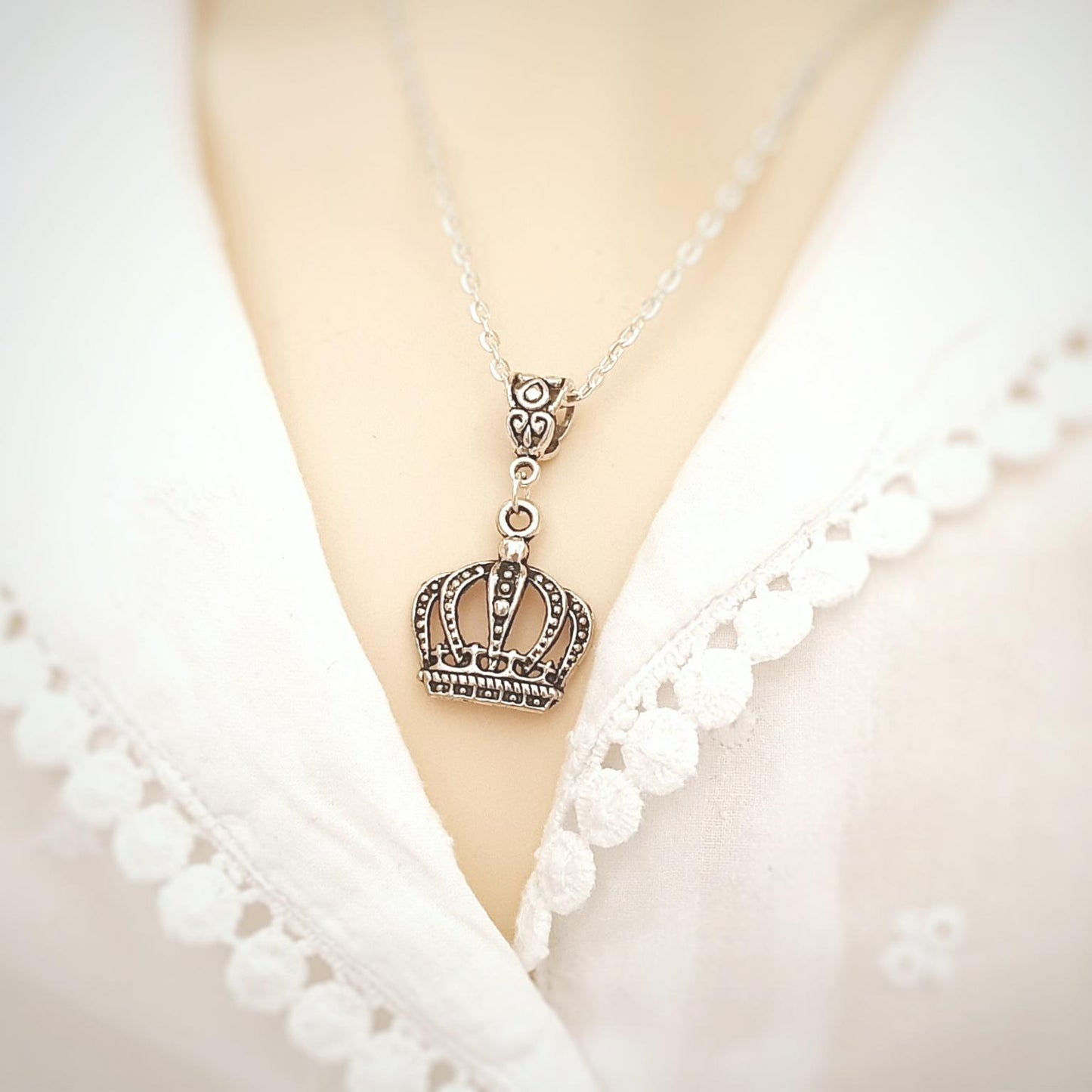 Crown Necklace - Personalise with birthstone and letters