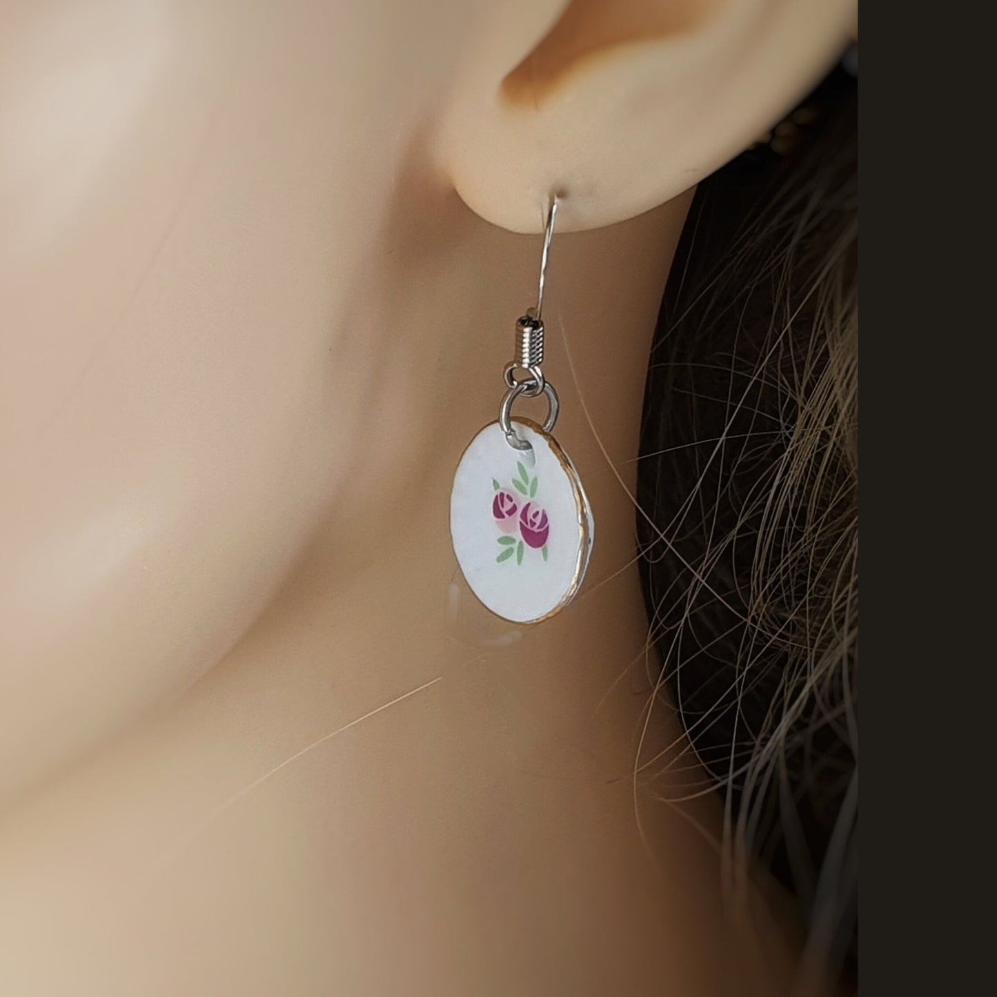 Tea Cup & Saucer Earrings - Porcelain