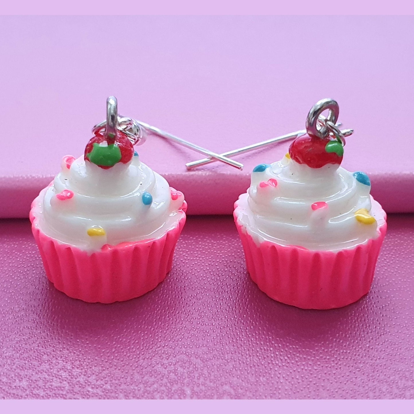 Cupcake Earrings - Silver