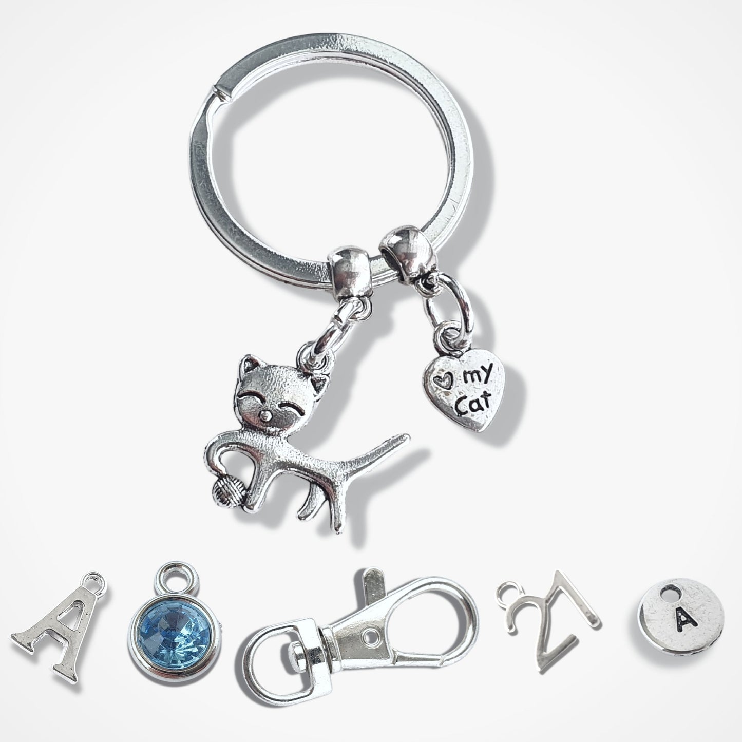 Cat Keyring - Silver