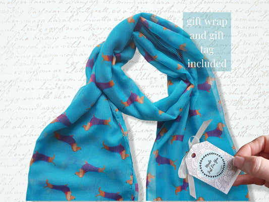 Dachshund Scarf - Turquoise