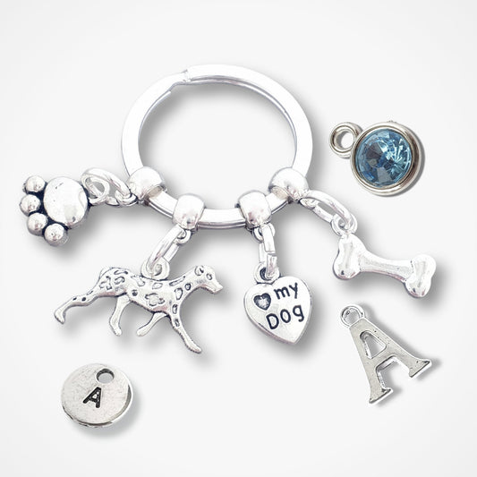Dalmatian Keyring - Silver
