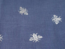 Load image into Gallery viewer, Foil Bee Scarf - Denim &amp; Silver
